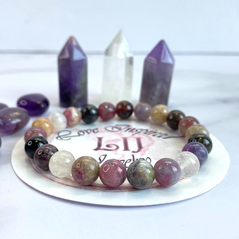 Natural Tourmaline Bracelet for Women, October Birthstone Bracelet Gift for her